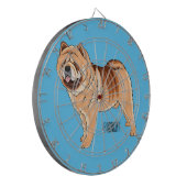 Chow Chow dog cartoon illustriert Dartscheibe (Vorderseite Links)