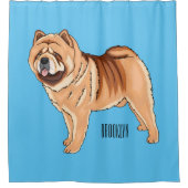 Chow Chow dog cartoon illustriert Duschvorhang (Vorderseite)