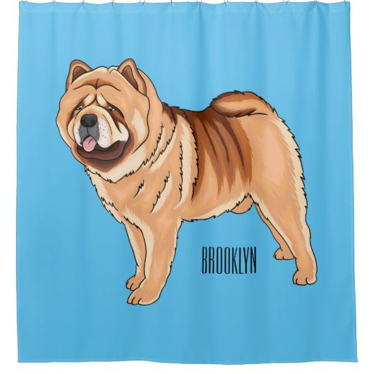Chow Chow dog cartoon illustriert Duschvorhang (Vorderseite)