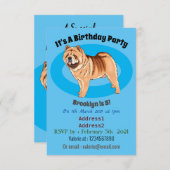 Chow Chow dog cartoon illustriert Einladung (Vorne/Hinten)