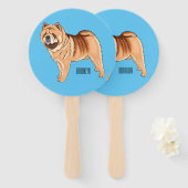 Chow Chow dog cartoon illustriert Fächer (Vorne und Hinten)