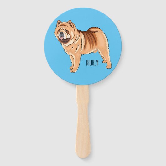 Chow Chow dog cartoon illustriert Fächer (Vorderseite)