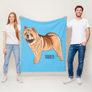 Chow Chow dog cartoon illustriert Fleecedecke