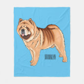 Chow Chow dog cartoon illustriert Fleecedecke (Vorderseite)