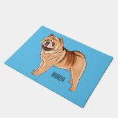 Chow Chow dog cartoon illustriert Fußmatte (Schrägansicht)