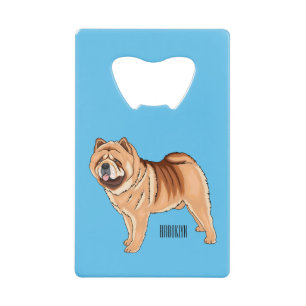 Chow Chow dog cartoon illustriert Geldbeutel Flaschenöffner