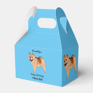 Chow Chow dog cartoon illustriert Geschenkschachtel