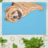 Chow Chow dog cartoon illustriert Geschirrtuch (Gefaltet)