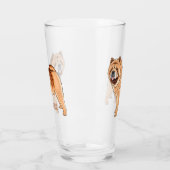 Chow Chow dog cartoon illustriert Glas (Links)