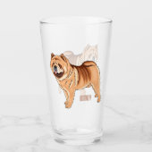 Chow Chow dog cartoon illustriert Glas (Vorderseite)
