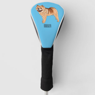 Chow Chow dog cartoon illustriert Golf Headcover
