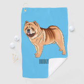 Chow Chow dog cartoon illustriert Golfhandtuch (Insitu)