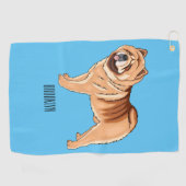 Chow Chow dog cartoon illustriert Golfhandtuch (Horizontal)