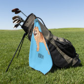 Chow Chow dog cartoon illustriert Golfhandtuch (Gras)