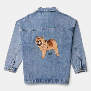 Chow Chow dog cartoon illustriert Jeansjacke