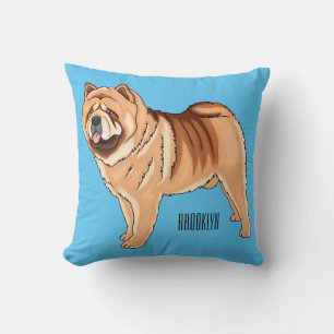 Chow Chow dog cartoon illustriert Kissen