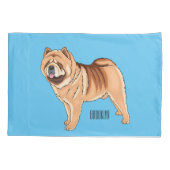 Chow Chow dog cartoon illustriert Kissenbezug (Rückseite)