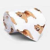 Chow Chow dog cartoon illustriert Krawatte (Gerollt)