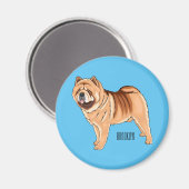 Chow Chow dog cartoon illustriert Magnet (Vorderseite/Rückseite)