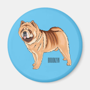 Chow Chow dog cartoon illustriert Magnet