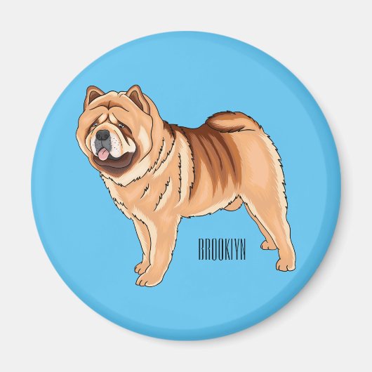Chow Chow dog cartoon illustriert Magnet (Vorne)