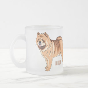Chow Chow dog cartoon illustriert Mattglastasse