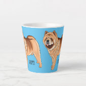 Chow Chow dog cartoon illustriert Milchtasse (Vorderseite)