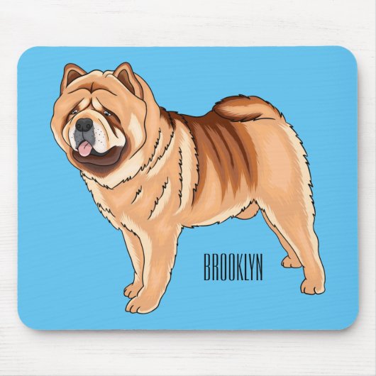 Chow Chow dog cartoon illustriert Mousepad (Vorne)