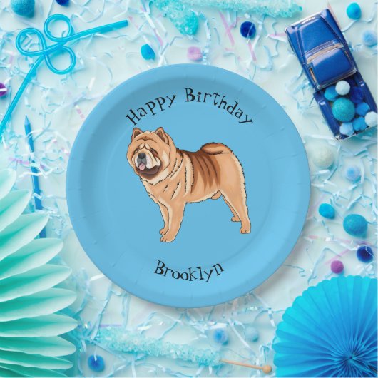 Chow Chow dog cartoon illustriert Pappteller (Party)