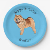 Chow Chow dog cartoon illustriert Pappteller (Vorderseite)