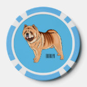 Chow Chow dog cartoon illustriert Pokerchips (Rückseite)