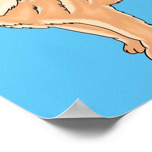 Chow Chow dog cartoon illustriert Poster (Ecke)