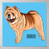 Chow Chow dog cartoon illustriert Poster (Vorne)