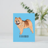 Chow Chow dog cartoon illustriert Postkarte (Stehend Vorderseite)