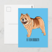 Chow Chow dog cartoon illustriert Postkarte (Vorne/Hinten)