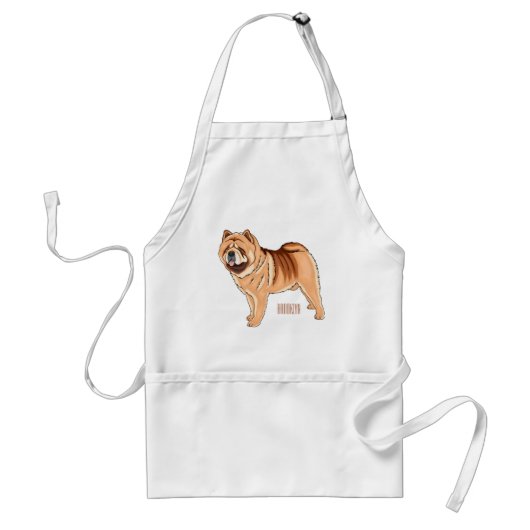 Chow Chow dog cartoon illustriert Schürze (Vorne)