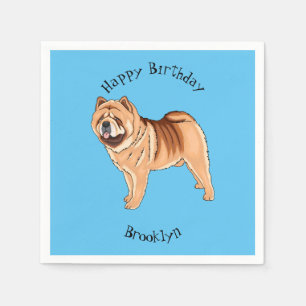 Chow Chow dog cartoon illustriert Serviette