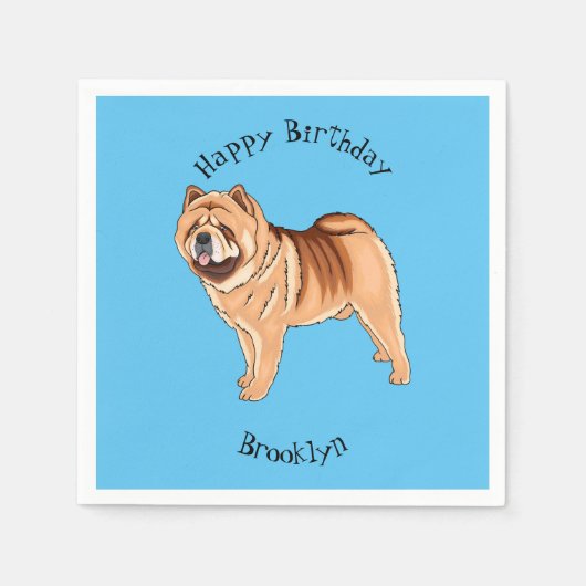 Chow Chow dog cartoon illustriert Serviette (Vorderseite)