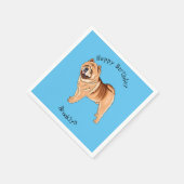 Chow Chow dog cartoon illustriert Serviette (Ecke)