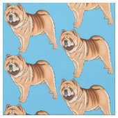 Chow Chow dog cartoon illustriert Stoff (Nahaufnahme)