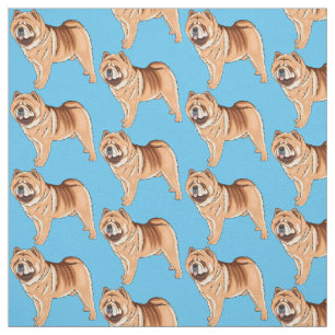 Chow Chow dog cartoon illustriert Stoff