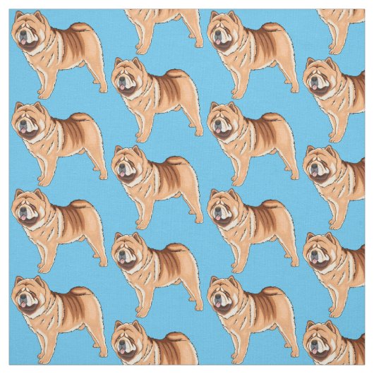 Chow Chow dog cartoon illustriert Stoff (Muster)