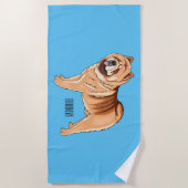 Chow Chow dog cartoon illustriert Strandtuch (Vorderseite)