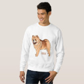 Chow Chow dog cartoon illustriert Sweatshirt (Vorne ganz)