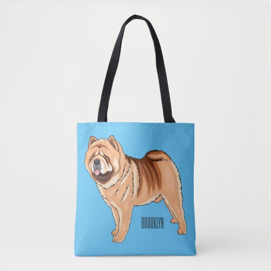 Chow Chow dog cartoon illustriert Tasche (Vorderseite)