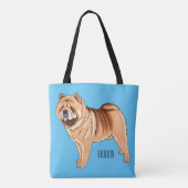 Chow Chow dog cartoon illustriert Tasche (Rückseite)