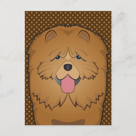 Chow Chow Dog Cartoon Paws Postkarte (Vorderseite)