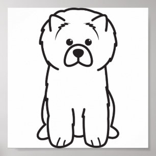 Chow Chow Dog Cartoon Poster