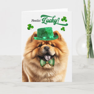 Chow Chow Dog Feelin' Lucky St Patrick's Day Feiertagskarte