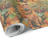 Chow Chow Dog Herbst Ernte Erntedank Geschenkpapier (Rolleneckpunkt)